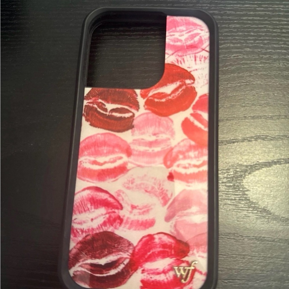 Wildflowers Lip Print Phone Case - Red and Pink